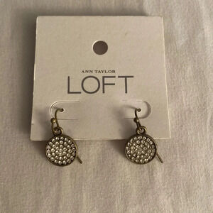 Loft gold circle crystal earrings